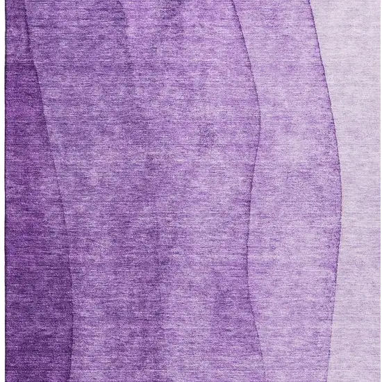 Purple And Ivory Ombre Washable Area Rug With UV Protection Photo 4