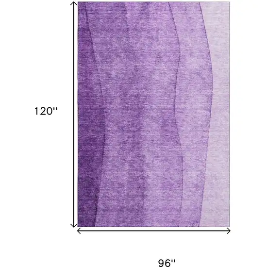 Purple And Ivory Ombre Washable Area Rug With UV Protection Photo 3