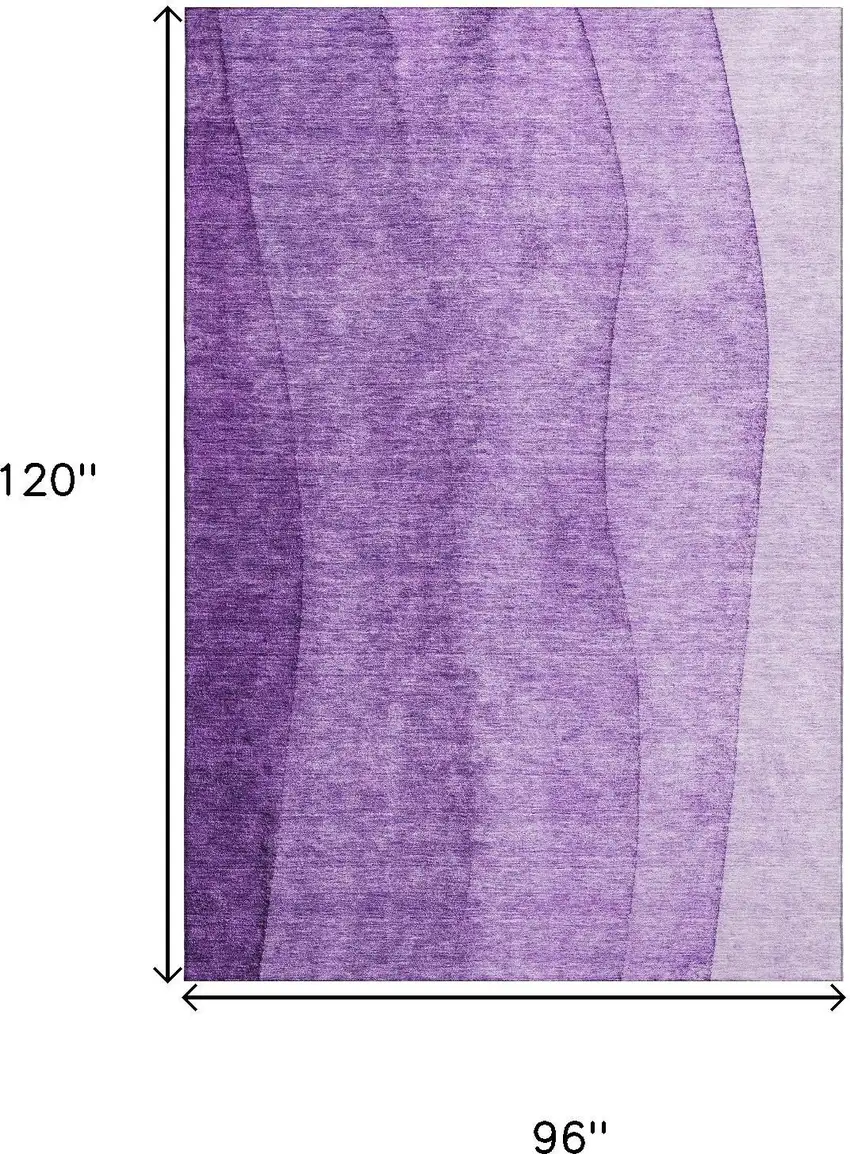 Purple And Ivory Ombre Washable Area Rug With UV Protection Photo 3
