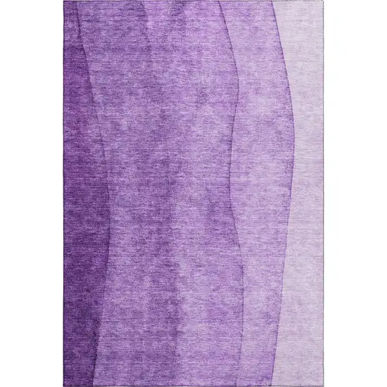 Purple And Ivory Ombre Washable Area Rug With UV Protection Photo 2