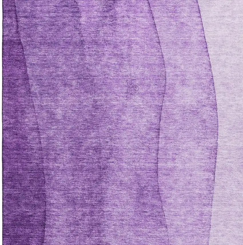 Purple And Ivory Ombre Washable Area Rug With UV Protection Photo 5