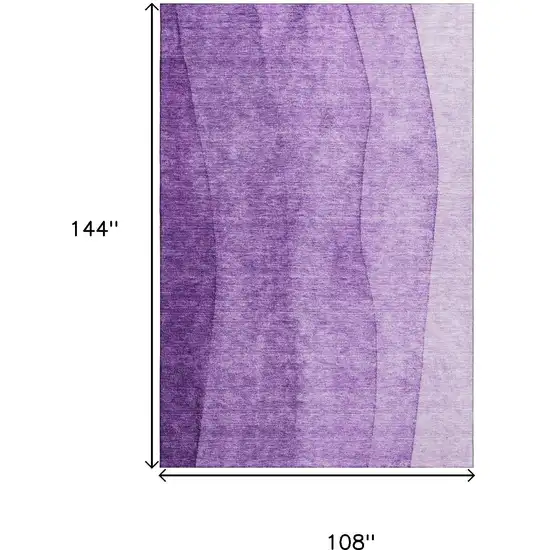 Purple And Ivory Ombre Washable Area Rug With UV Protection Photo 3