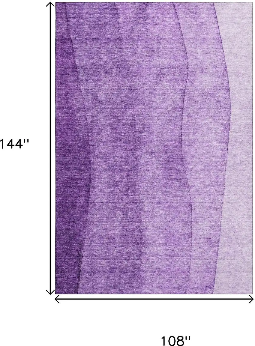 Purple And Ivory Ombre Washable Area Rug With UV Protection Photo 3