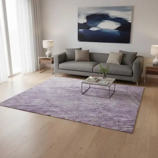 Purple And Ivory Ombre Washable Area Rug With UV Protection Photo 2