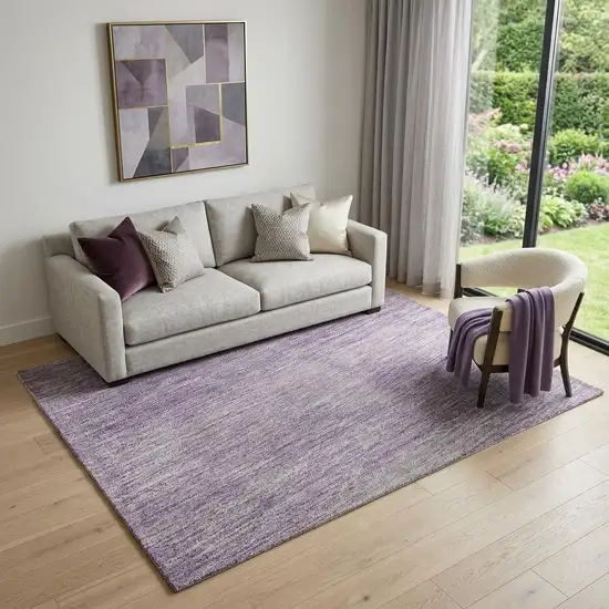 Purple And Ivory Ombre Washable Area Rug With UV Protection Photo 1