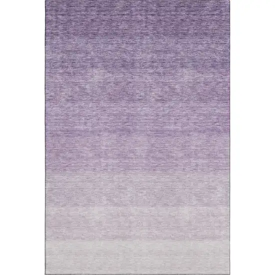 Purple And Ivory Ombre Washable Area Rug With UV Protection Photo 7