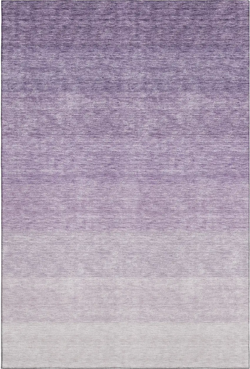 Purple And Ivory Ombre Washable Area Rug With UV Protection Photo 7