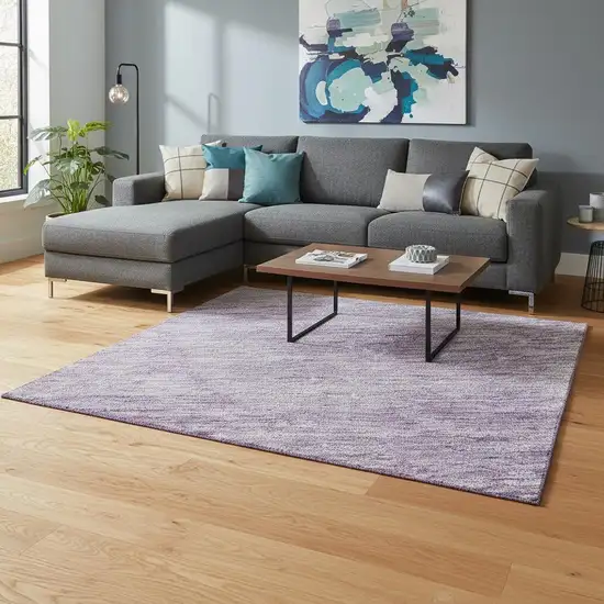 Purple And Ivory Ombre Washable Area Rug With UV Protection Photo 2