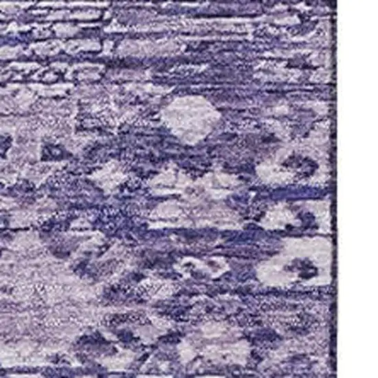 Purple And Ivory Oriental Washable Area Rug With UV Protection Photo 3