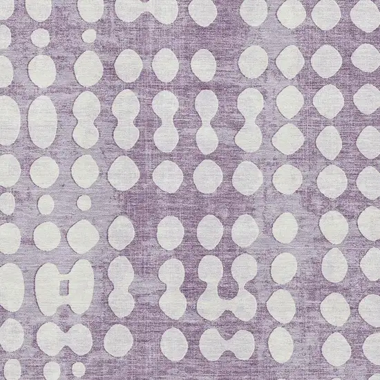 Purple And Ivory Polka Dot Washable Area Rug With UV Protection Photo 3