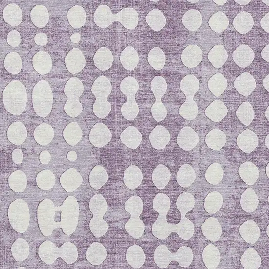 Purple And Ivory Polka Dot Washable Area Rug With UV Protection Photo 3
