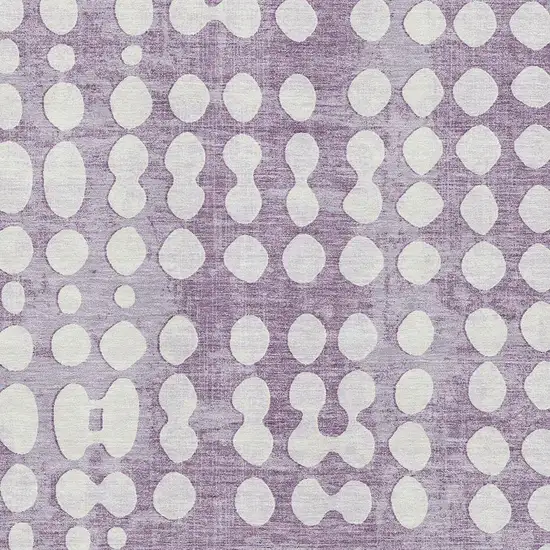 Purple And Ivory Polka Dot Washable Area Rug With UV Protection Photo 3
