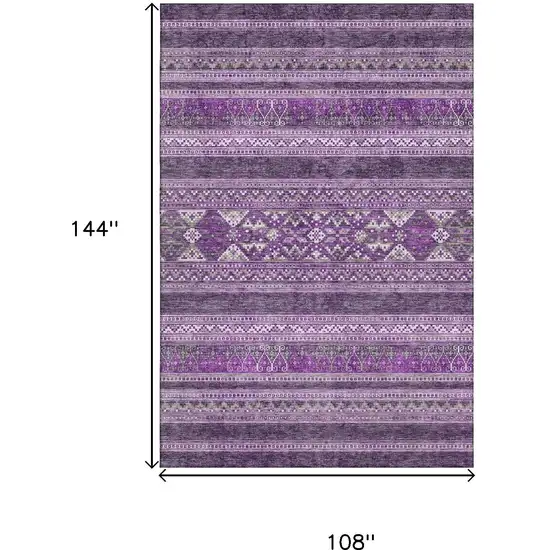 Purple And Ivory Southwestern Washable Area Rug With UV Protection Photo 3