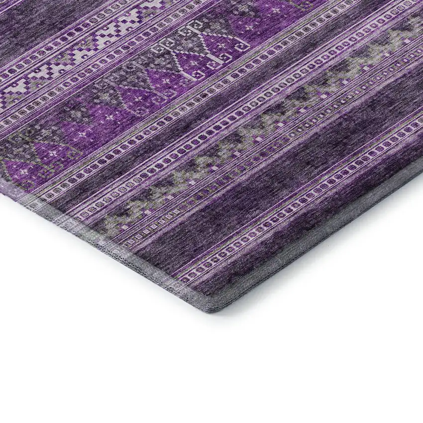 Purple And Ivory Southwestern Washable Area Rug With UV Protection Photo 4