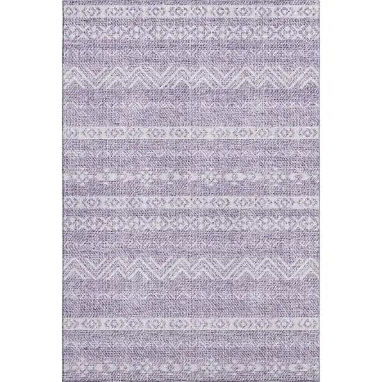 Purple And Ivory Southwestern Washable Area Rug With UV Protection Photo 1