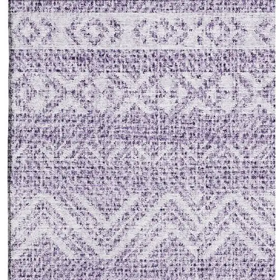 Purple And Ivory Southwestern Washable Area Rug With UV Protection Photo 3
