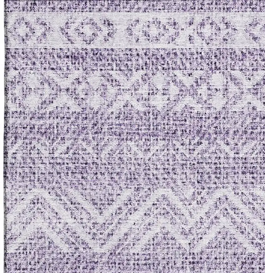 Purple And Ivory Southwestern Washable Area Rug With UV Protection Photo 3