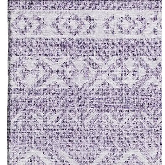 Purple And Ivory Southwestern Washable Area Rug With UV Protection Photo 3