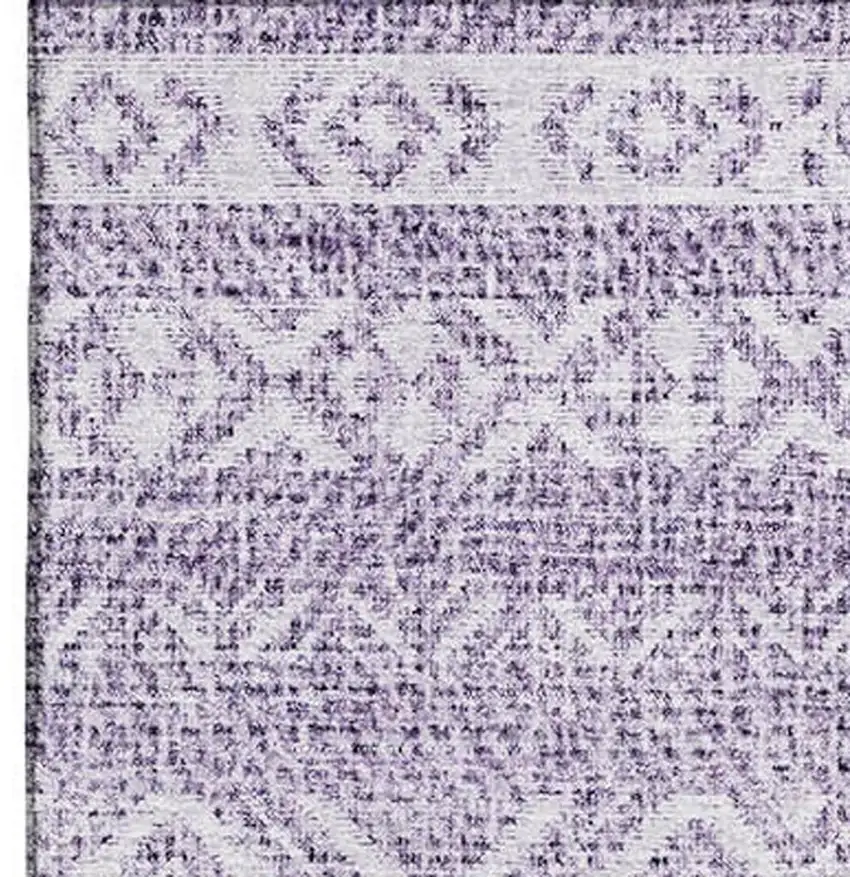 Purple And Ivory Southwestern Washable Area Rug With UV Protection Photo 3