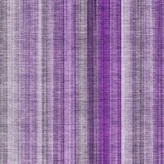 Purple And Ivory Striped Washable Area Rug With UV Protection Photo 3
