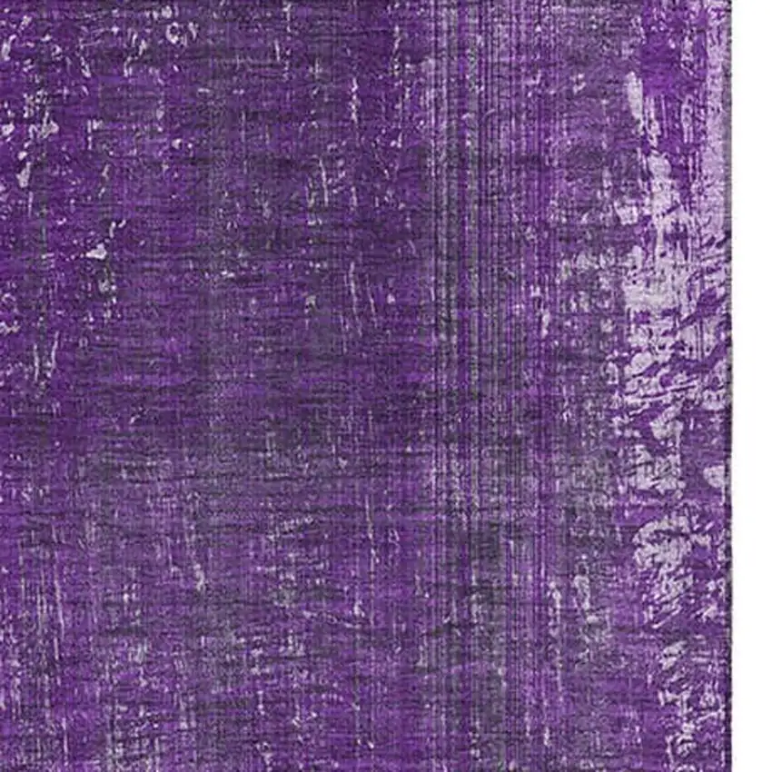 Purple And Ivory Striped Washable Area Rug With UV Protection Photo 5