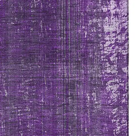 Purple And Ivory Striped Washable Area Rug With UV Protection Photo 7