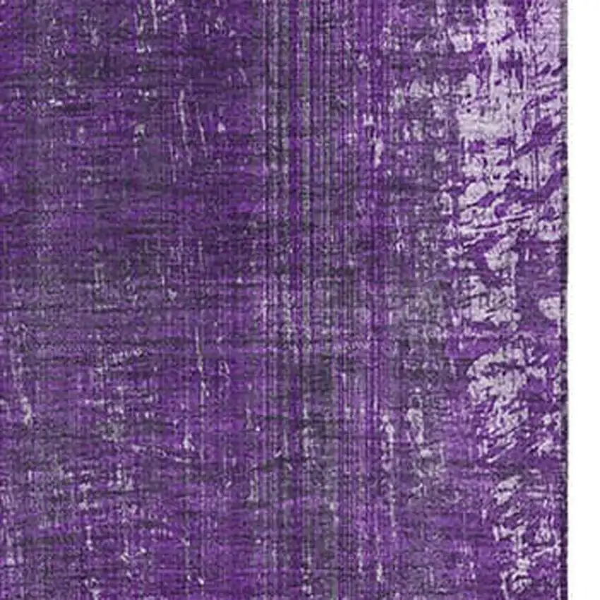 Purple And Ivory Striped Washable Area Rug With UV Protection Photo 7