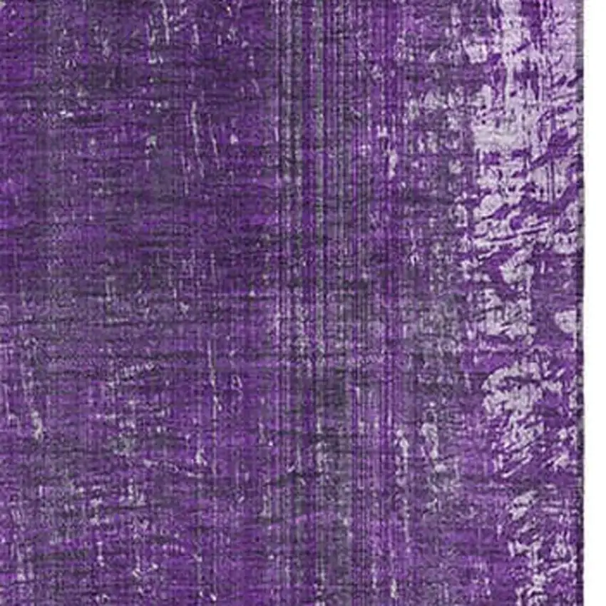 Purple And Ivory Striped Washable Area Rug With UV Protection Photo 3
