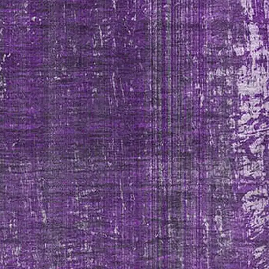 Purple And Ivory Striped Washable Area Rug With UV Protection Photo 3