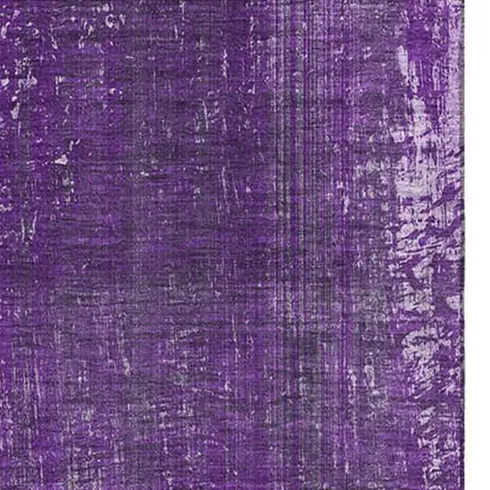 Purple And Ivory Striped Washable Area Rug With UV Protection Photo 4