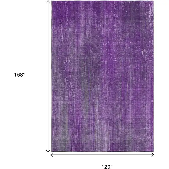 Purple And Ivory Striped Washable Area Rug With UV Protection Photo 7