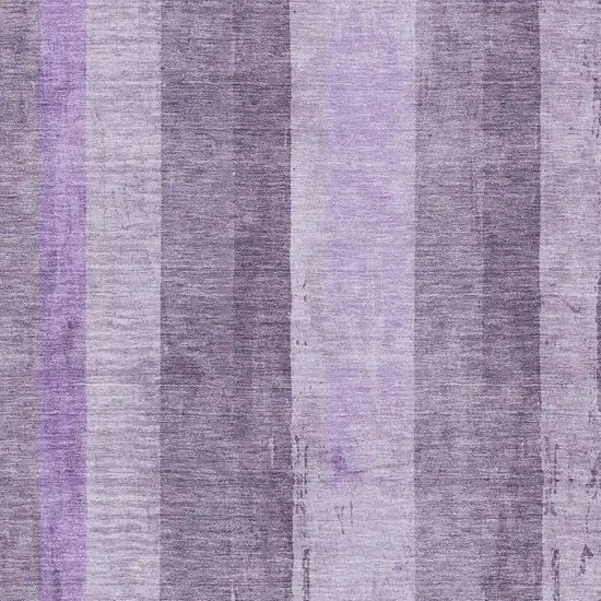 Purple And Ivory Striped Washable Area Rug With UV Protection Photo 2