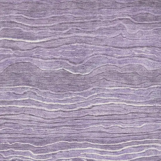 Purple And Ivory Striped Washable Area Rug With UV Protection Photo 2