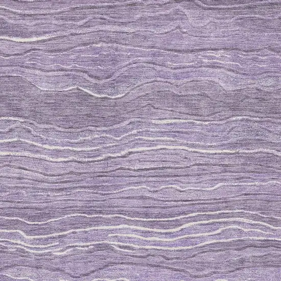 Purple And Ivory Striped Washable Area Rug With UV Protection Photo 2