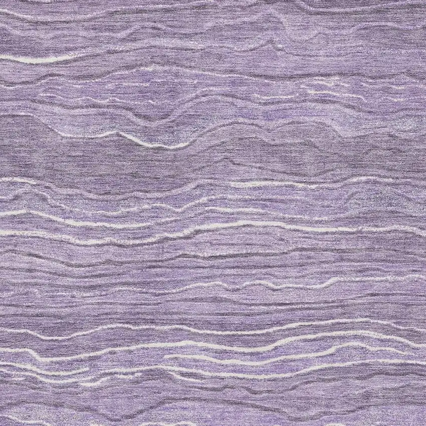 Purple And Ivory Striped Washable Area Rug With UV Protection Photo 2