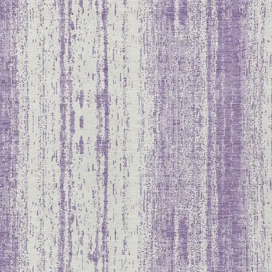 Purple And Ivory Striped Washable Indoor Outdoor Area Rug Photo 6
