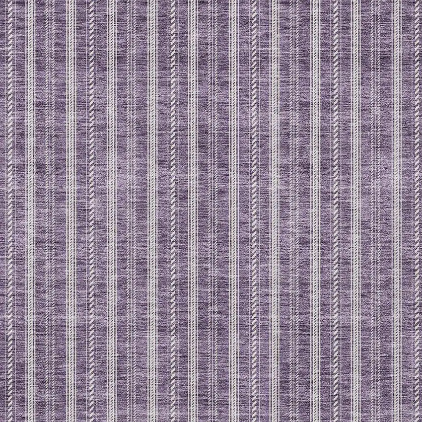 Purple And Ivory Striped Washable Indoor Outdoor Area Rug Photo 5
