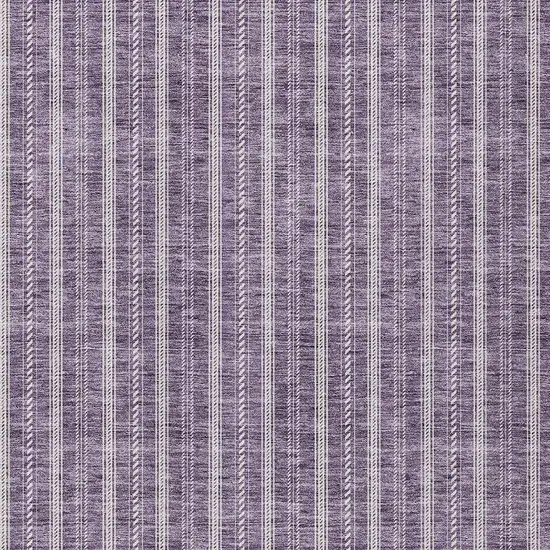 Purple And Ivory Striped Washable Indoor Outdoor Area Rug Photo 5