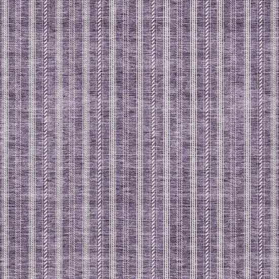 Purple And Ivory Striped Washable Indoor Outdoor Area Rug Photo 5