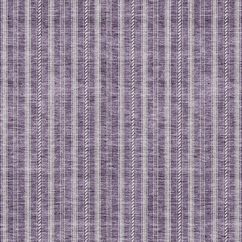 Purple And Ivory Striped Washable Indoor Outdoor Area Rug Photo 5