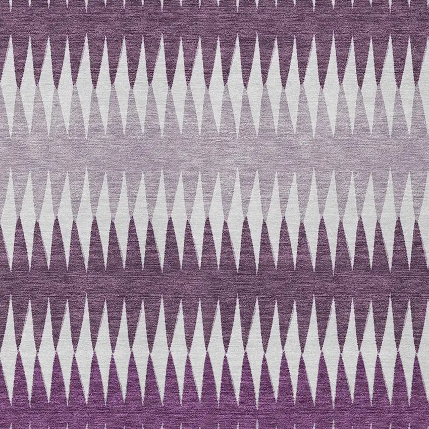 Purple And Ivory Striped Washable Indoor Outdoor Area Rug Photo 6