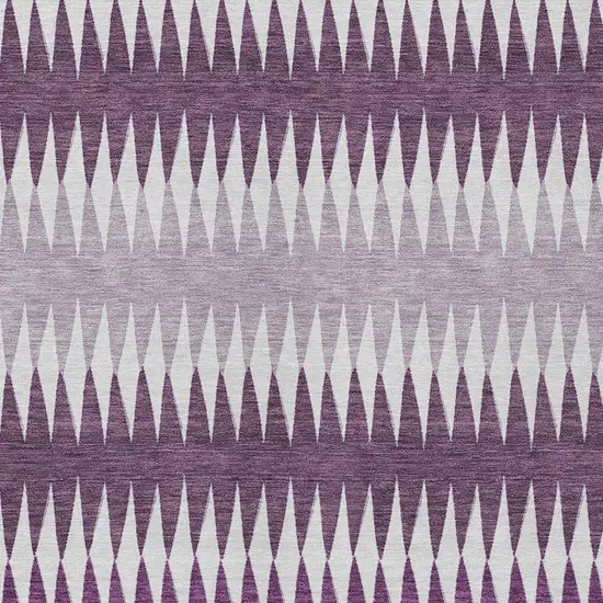 Purple And Ivory Striped Washable Indoor Outdoor Area Rug Photo 6