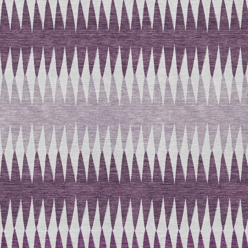 Purple And Ivory Striped Washable Indoor Outdoor Area Rug Photo 6