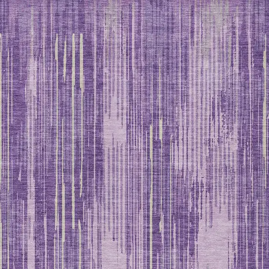 Purple And Ivory Striped Washable Indoor Outdoor Area Rug Photo 6