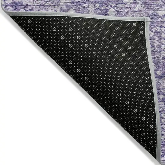 Purple And Ivory Tribal Washable Indoor Outdoor Area Rug Photo 7