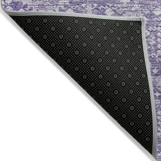 Purple And Ivory Tribal Washable Indoor Outdoor Area Rug Photo 7
