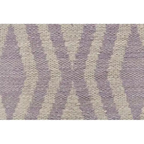 Purple And Ivory Wool Geometric Hand Loomed Area Rug Photo 4
