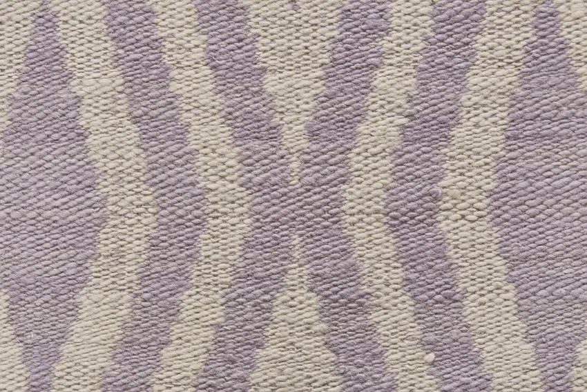 Purple And Ivory Wool Geometric Hand Loomed Area Rug Photo 4