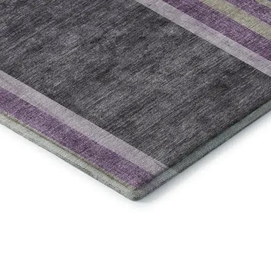 Purple And Khaki Geometric Washable Area Rug With UV Protection Photo 8