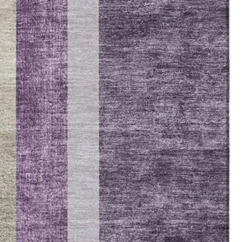Purple And Khaki Geometric Washable Area Rug With UV Protection Photo 3